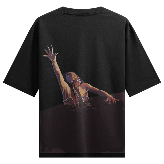 PRDGY Pulled back into dark Oversized Tshirt