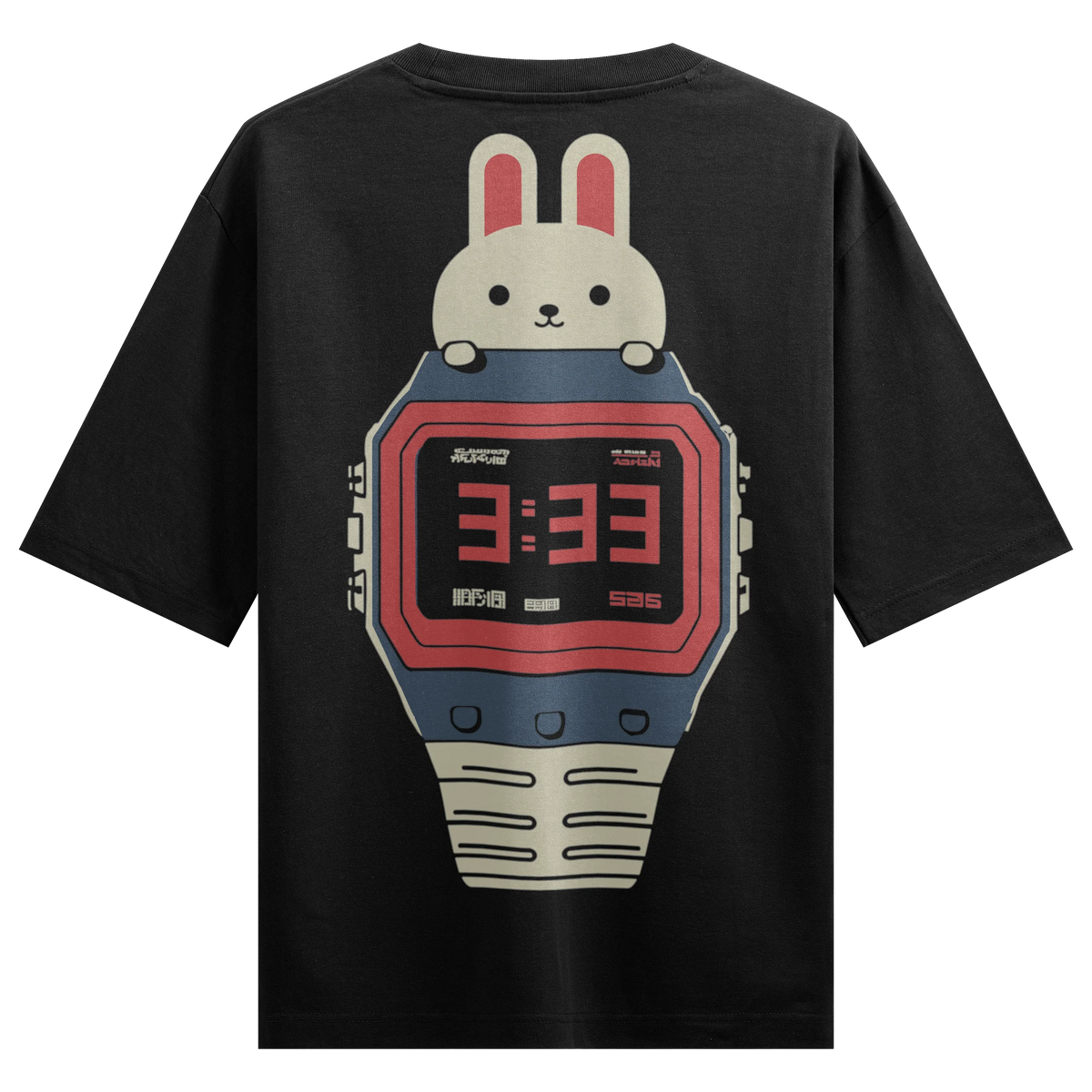 Bunny artwork on PRDGY oversized t-shirt