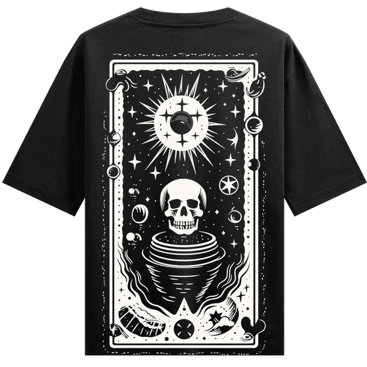 White Skull Back Print Oversized T-Shirt