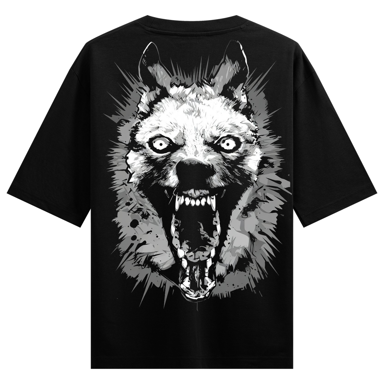 Uttejit kutta T-Shirt by PRDGY — ferocious wolf's head graphic, animal print design