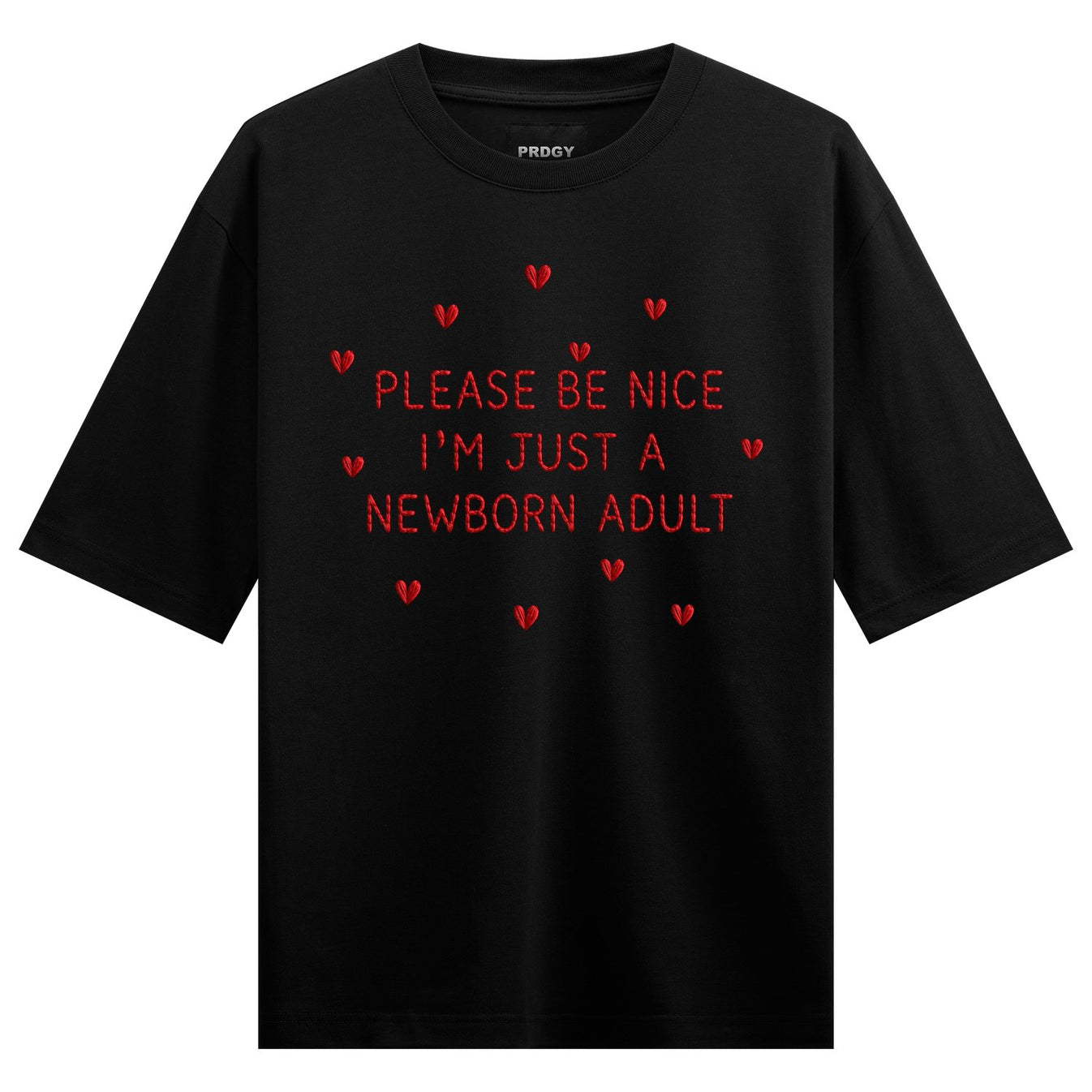 Handle with Care Front T-Shirt by PRDGY — humorous text design, humour design