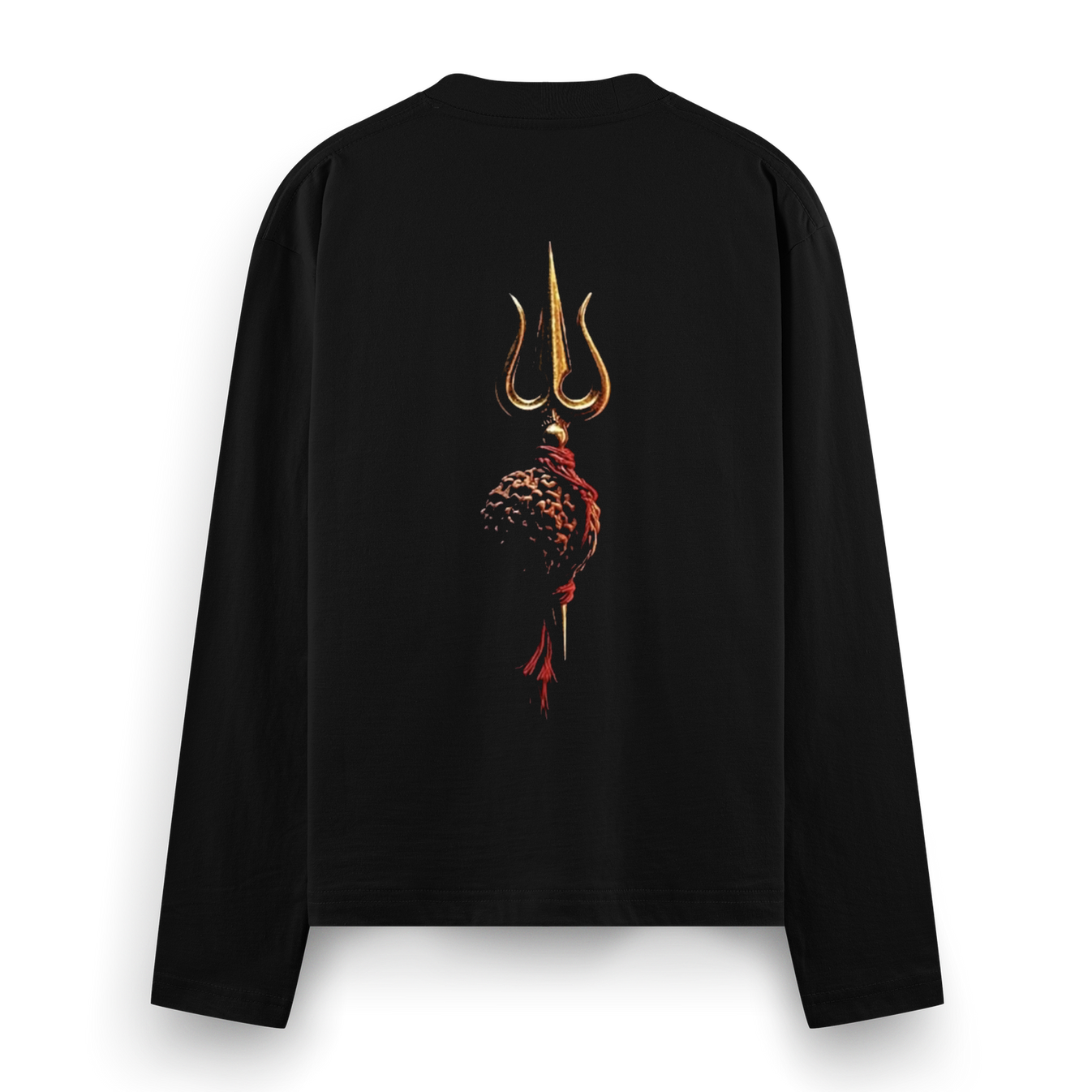 Divine Trident Full Sleeve T-Shirt by PRDGY — artwork of a trident symbolizing divine power, mahadev design
