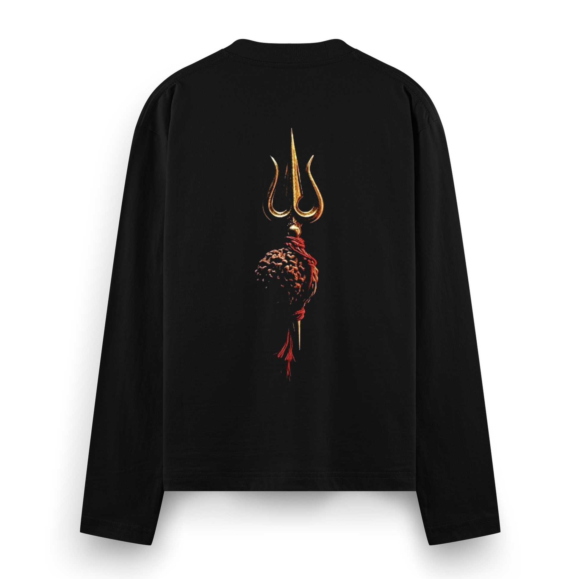 Divine Trident Full Sleeve T-Shirt by PRDGY — artwork of a trident symbolizing divine power, mahadev design