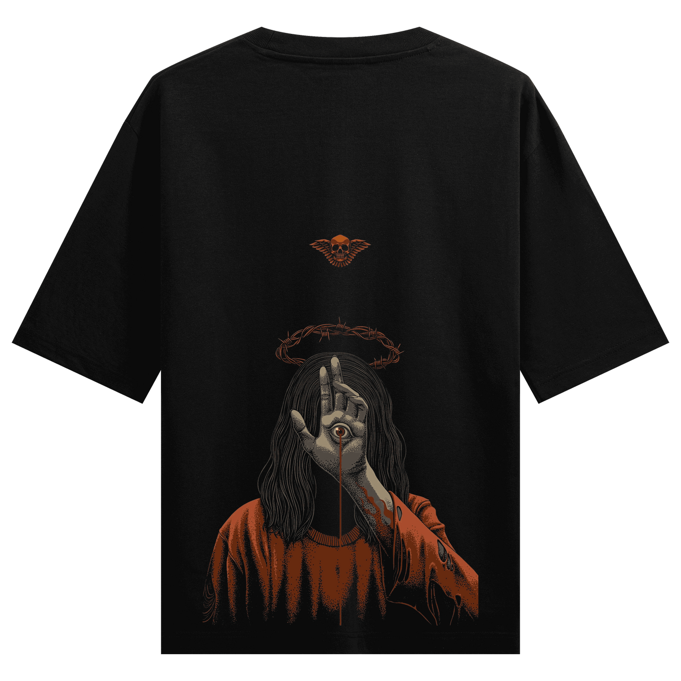 Jesus Christ artwork on PRDGY oversized t-shirt