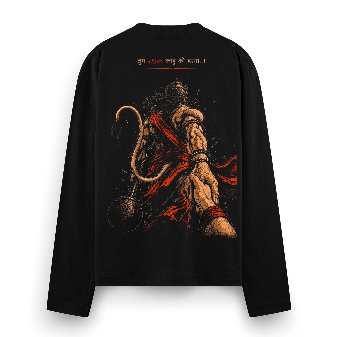 Rakshak's Hand Full Sleeve T-Shirt by PRDGY — bold graphic of a protective hand, streetwear design