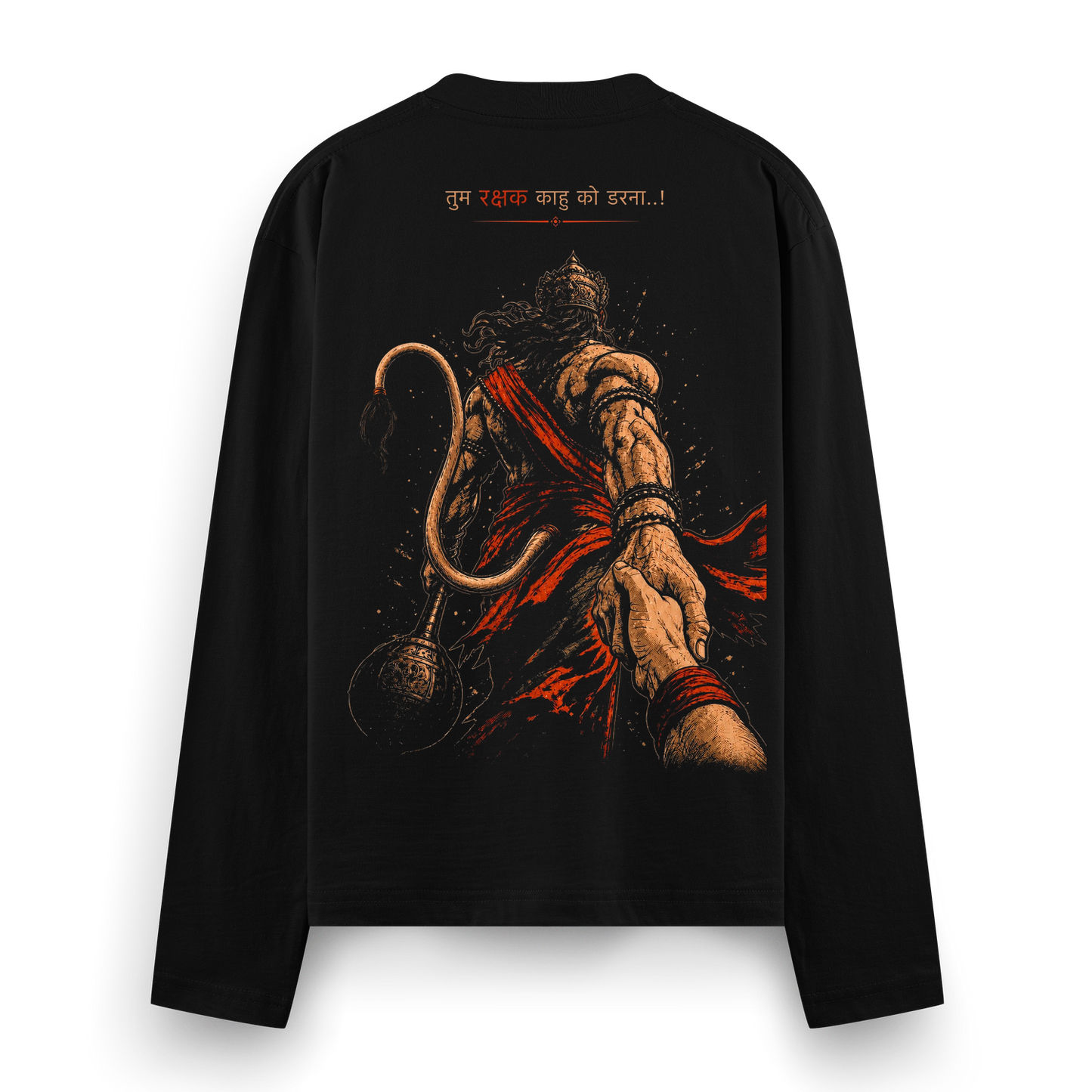 Rakshak's Hand Full Sleeve T-Shirt by PRDGY — bold graphic of a protective hand, streetwear design