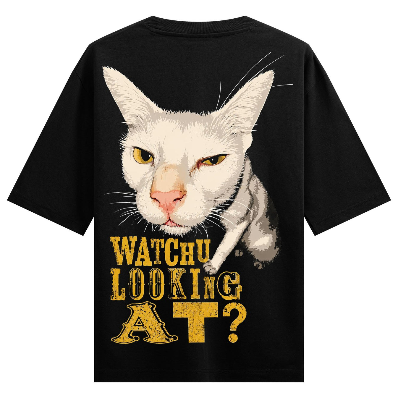 PRDGY Resting Cat Face Oversized T-Shirt