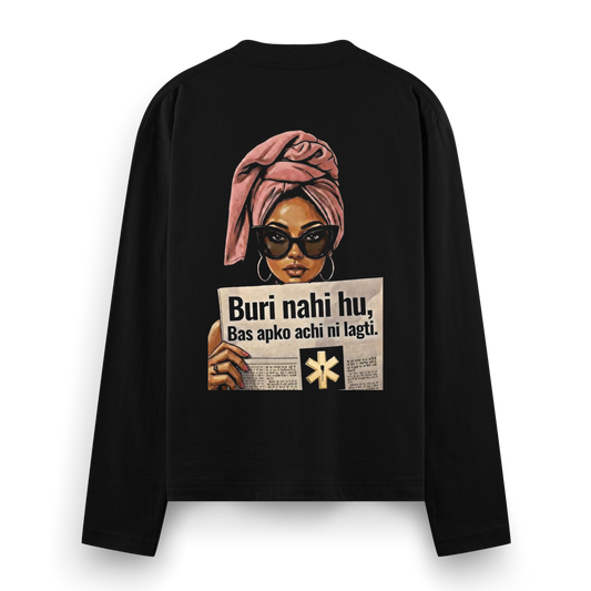 Attitude Statement Full Sleeve T-Shirt by PRDGY — bold graphic art showcasing attitude, streetwear design.