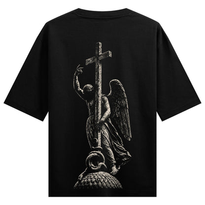 Abundance — back-view black T-shirt design mockup