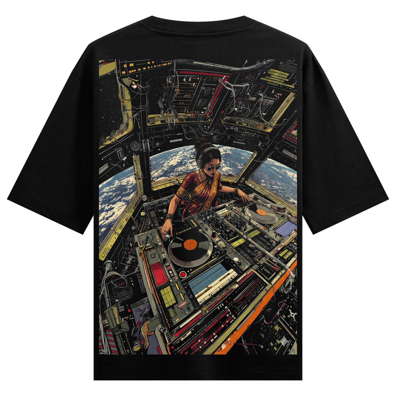 DJ artwork on PRDGY oversized t-shirt