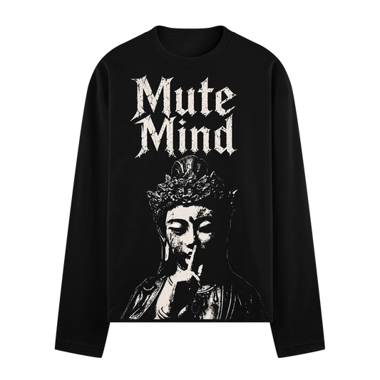 Mute Mind Full Sleeve T-Shirt by PRDGY — serene Buddha figure with a finger to its lips, spiritual design