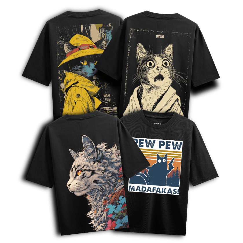 PEW PEW MADAFKAS! artwork on PRDGY oversized t-shirt
