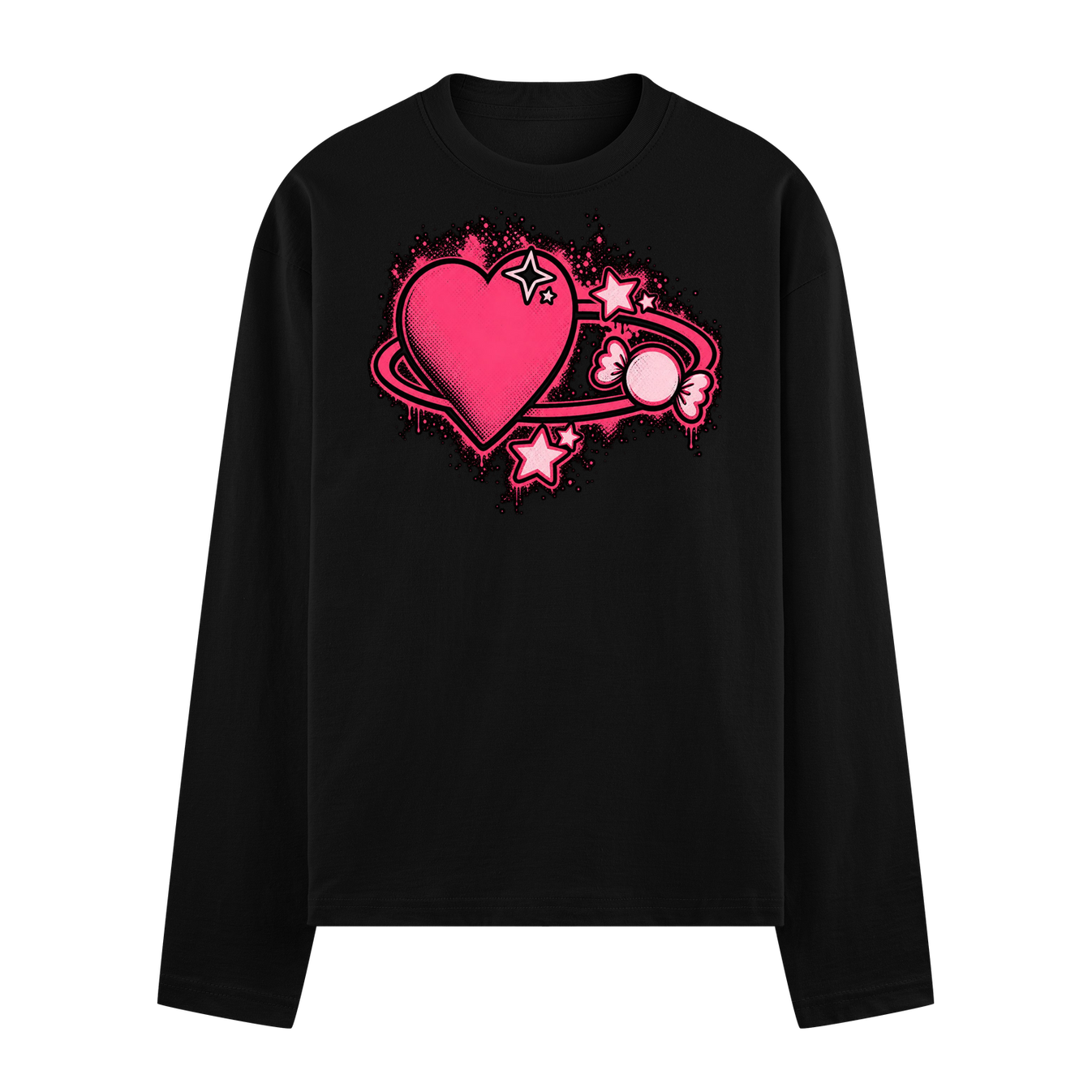 heart t shirt artwork on PRDGY oversized full sleeve t-shirt
