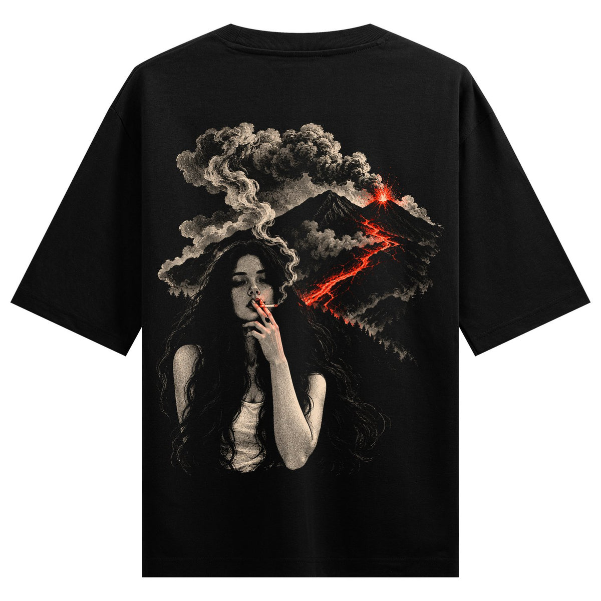 Bhayankar Sanyasan — back-view black T-shirt design mockup