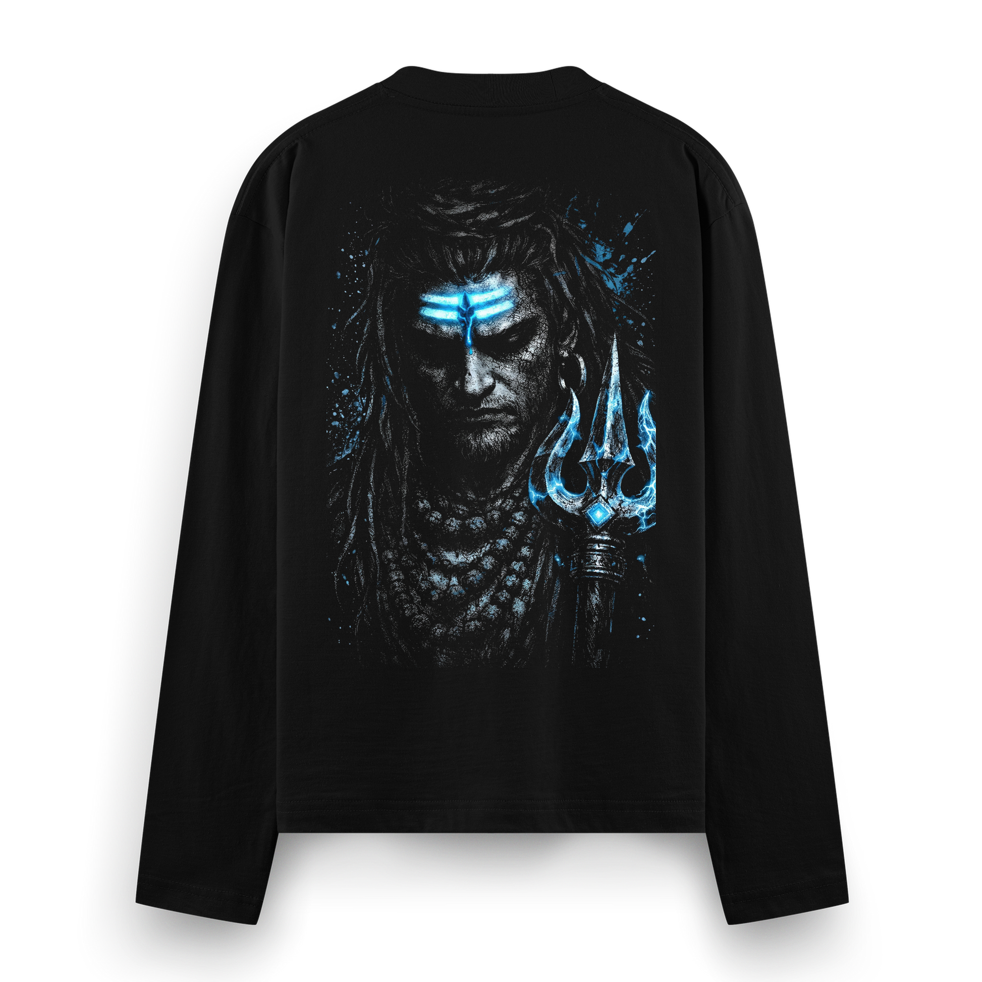 Teal Gaze Full Sleeve T-Shirt by PRDGY — bold teal abstract artwork, streetwear design