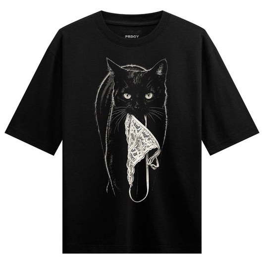Midnight Mischief artwork on PRDGY oversized t-shirt