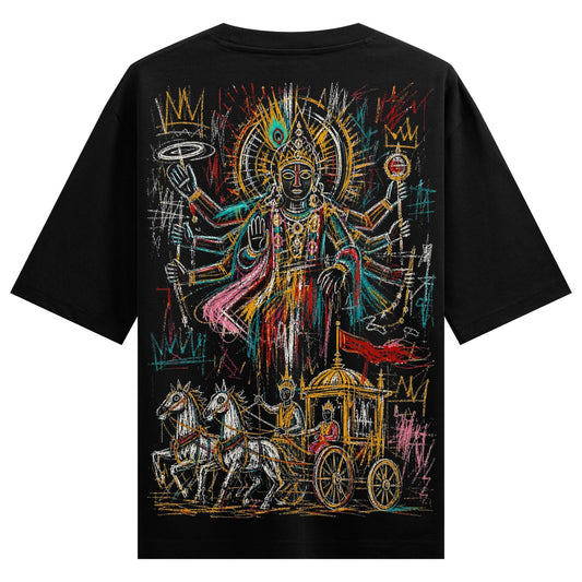 Cosmic Chariot artwork on PRDGY oversized t-shirt