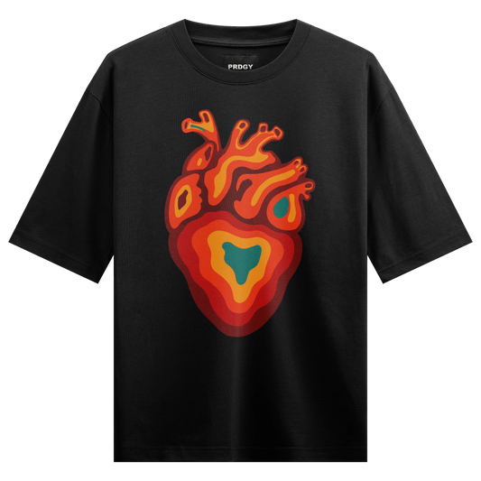Dropout Heart Front Oversized T-SHIRT - PRDGY