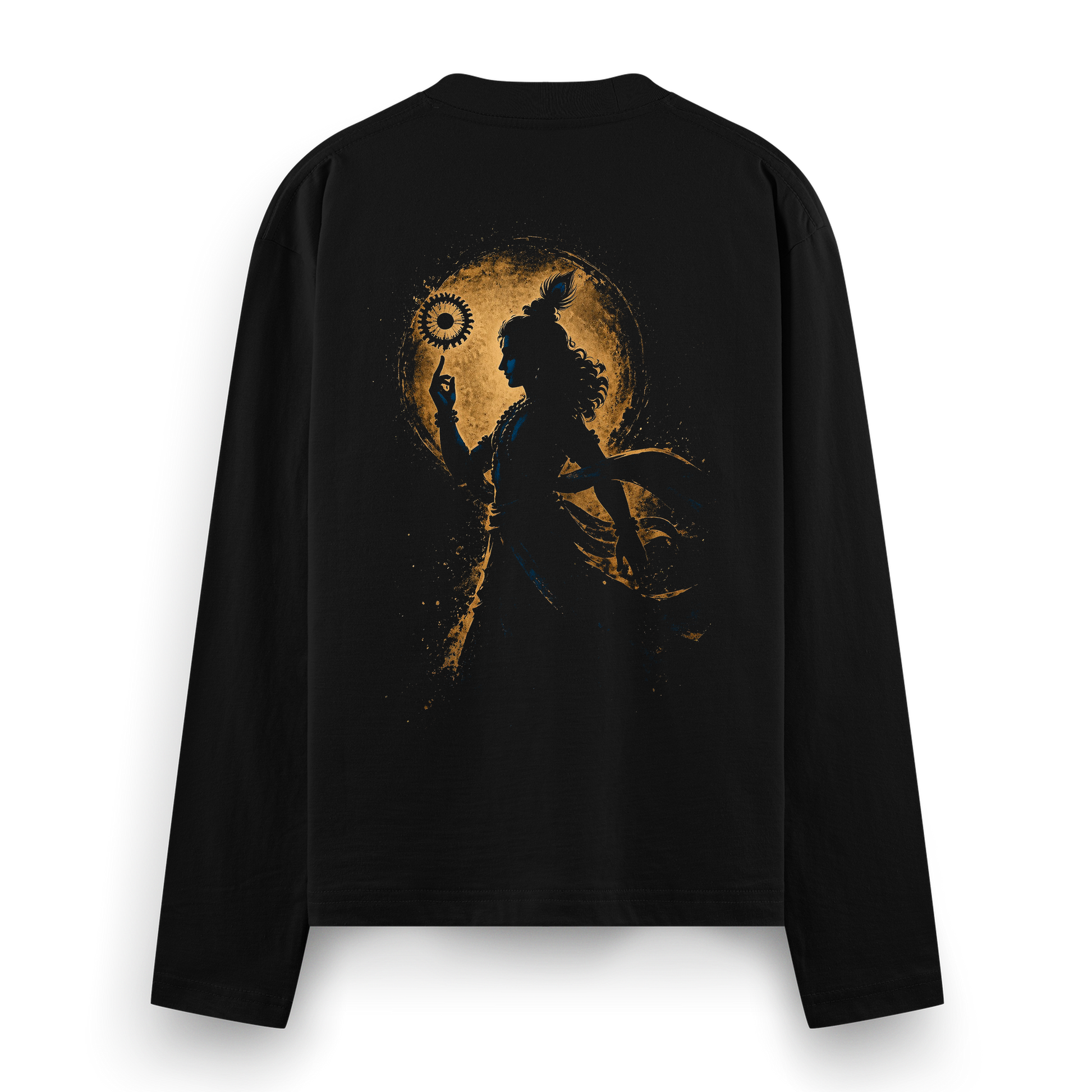 Sudarshan Full Sleeve T-Shirt by PRDGY — bold graphic of the Sudarshan chakra, spiritual design