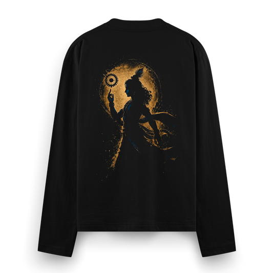 Sudarshan Full Sleeve T-Shirt by PRDGY — bold graphic of the Sudarshan chakra, spiritual design