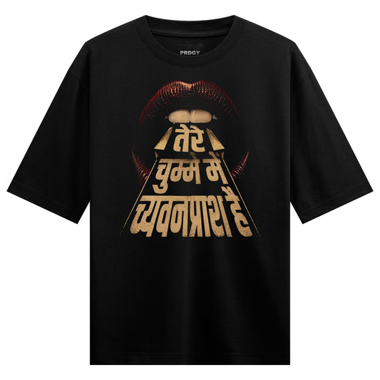 Kiss Of Sin artwork on PRDGY oversized t-shirt