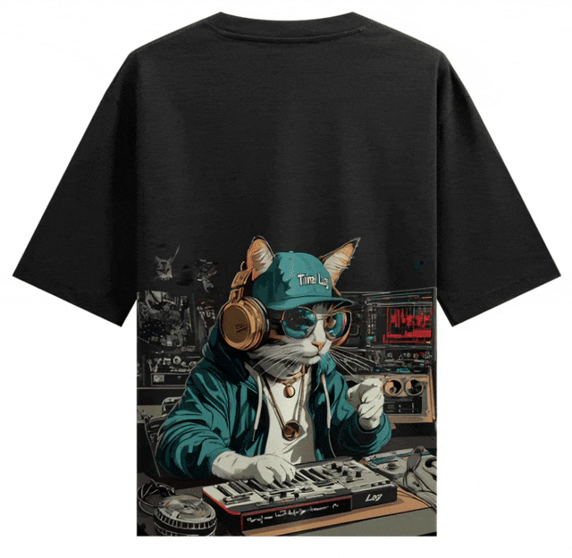 Time Lag artwork on PRDGY oversized t-shirt
