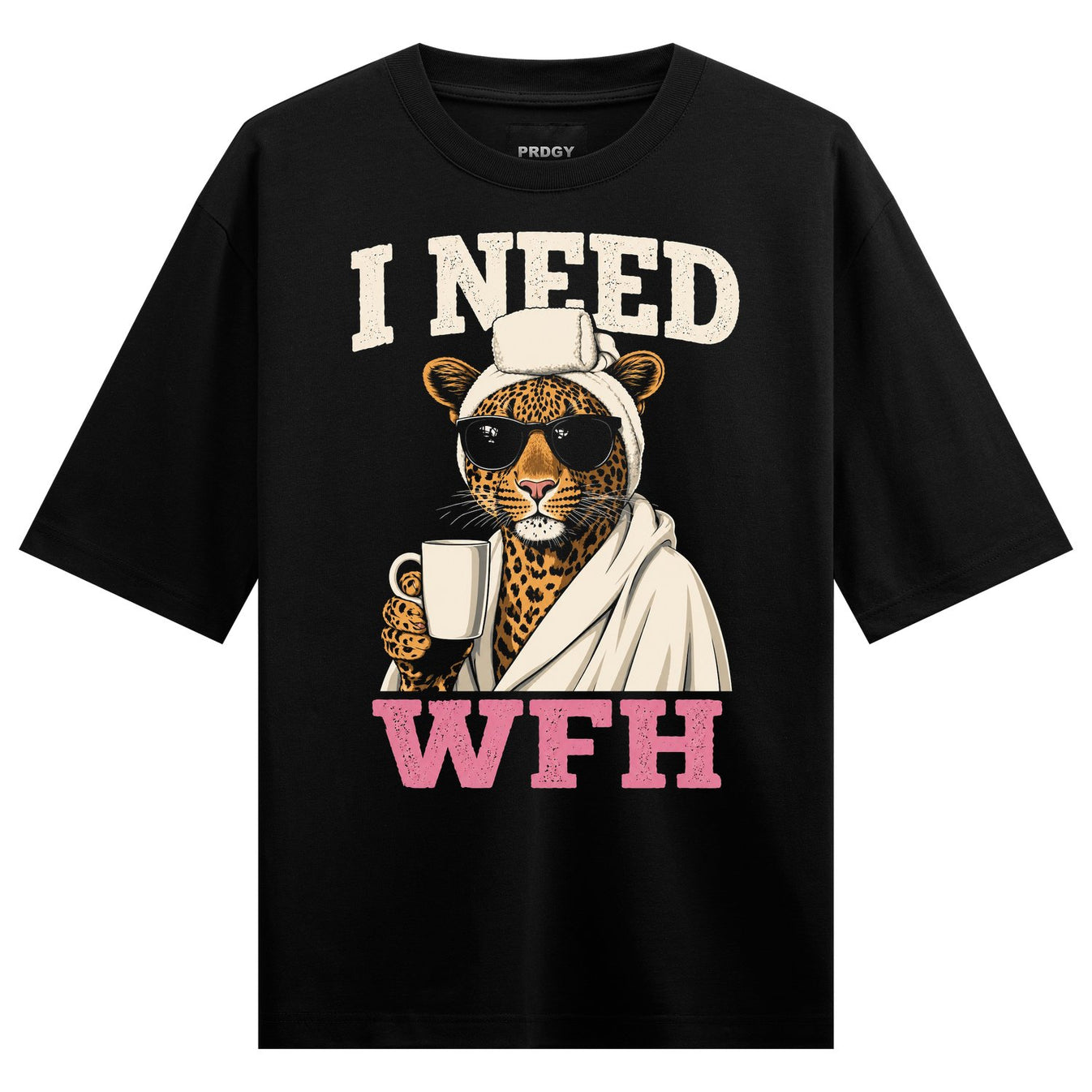 Wfh Leopard artwork on PRDGY oversized t-shirt