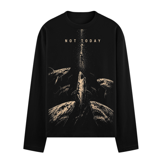 Not Today Oversized T-Shirt by PRDGY — menacing shark design, shark attack design
