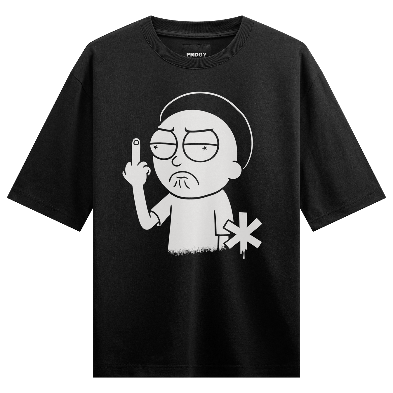 Morty Smith artwork on PRDGY oversized t-shirt