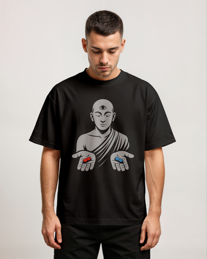 Laal Neeli Dawai Front Oversized T-Shirt