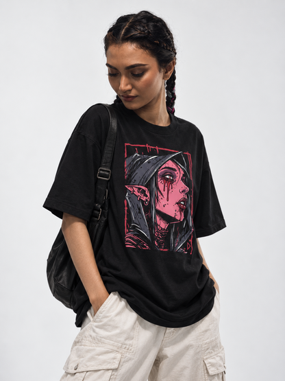 Pink Blood Ghost Oversized T-shirt