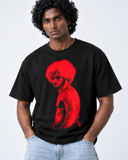 Red Afro Rebel Oversized T-shirt