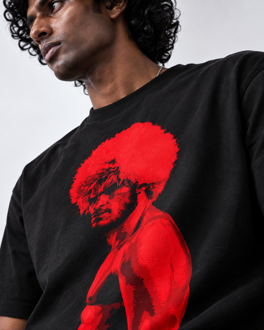 Red Afro Rebel Oversized T-shirt