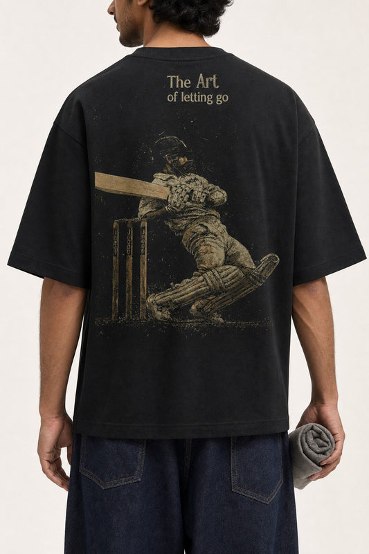 Jaane Do Oversized T-Shirt back print on model — full back view