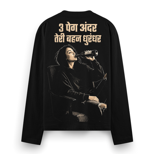 Boozy Sister Oversized  Full Sleeve T-Shirt