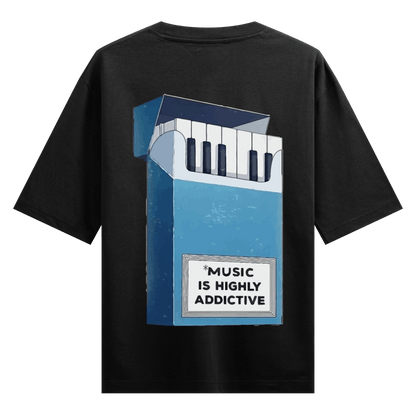 Music Is Addictive Oversized T-Shirt - PRDGY