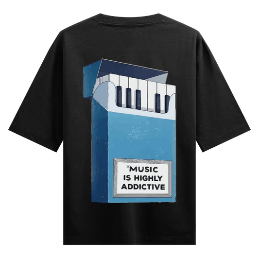 Music Is Addictive Oversized T-Shirt - PRDGY