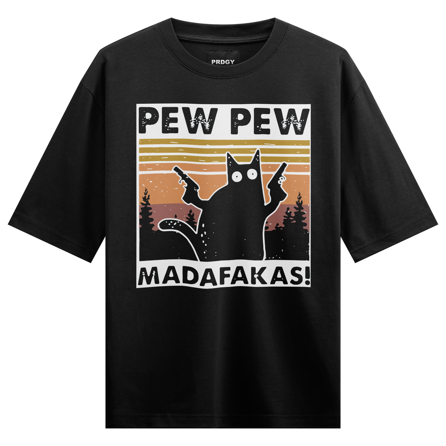 Pew Pew MF Cat Oversized T-Shirt