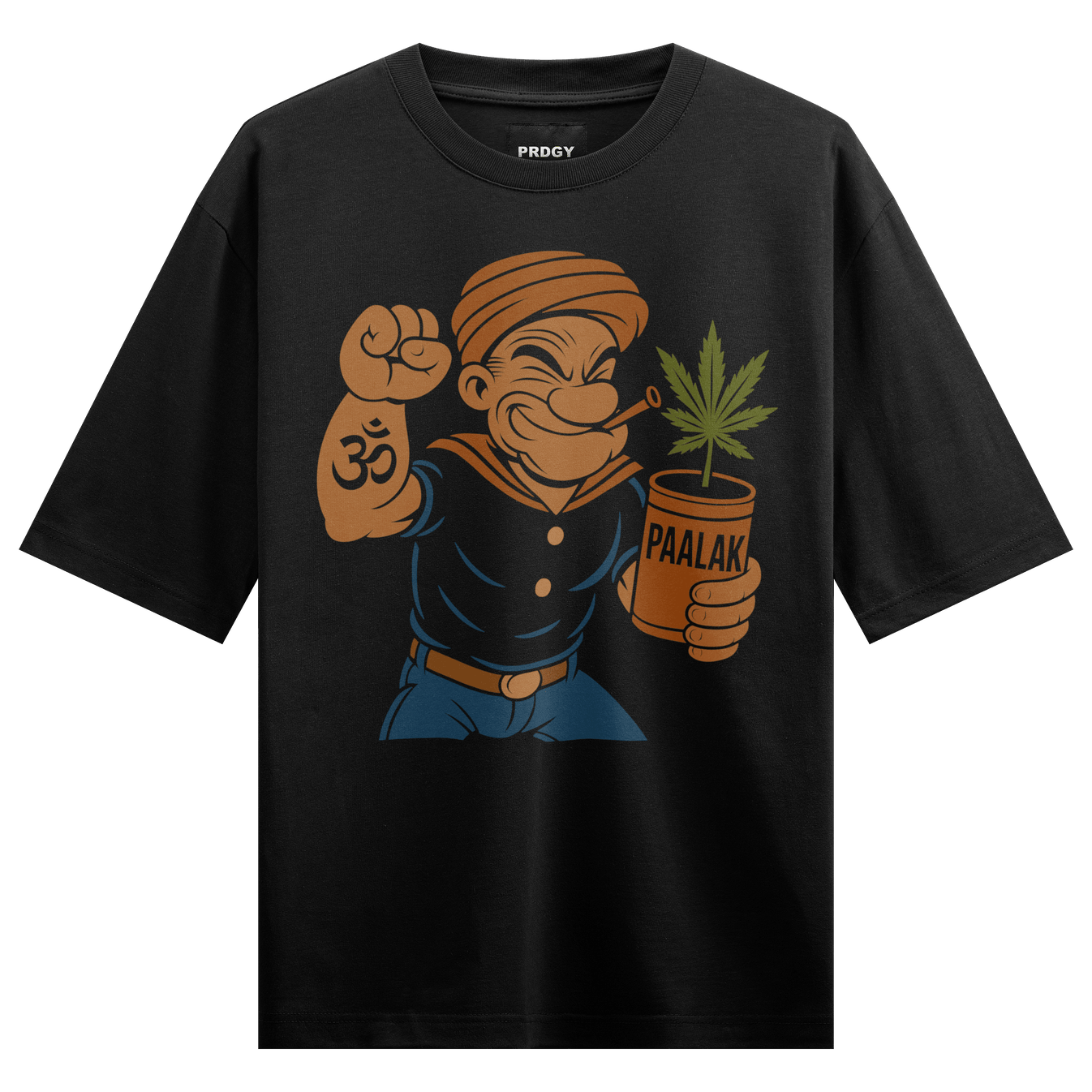 Popeye artwork on PRDGY oversized t-shirt