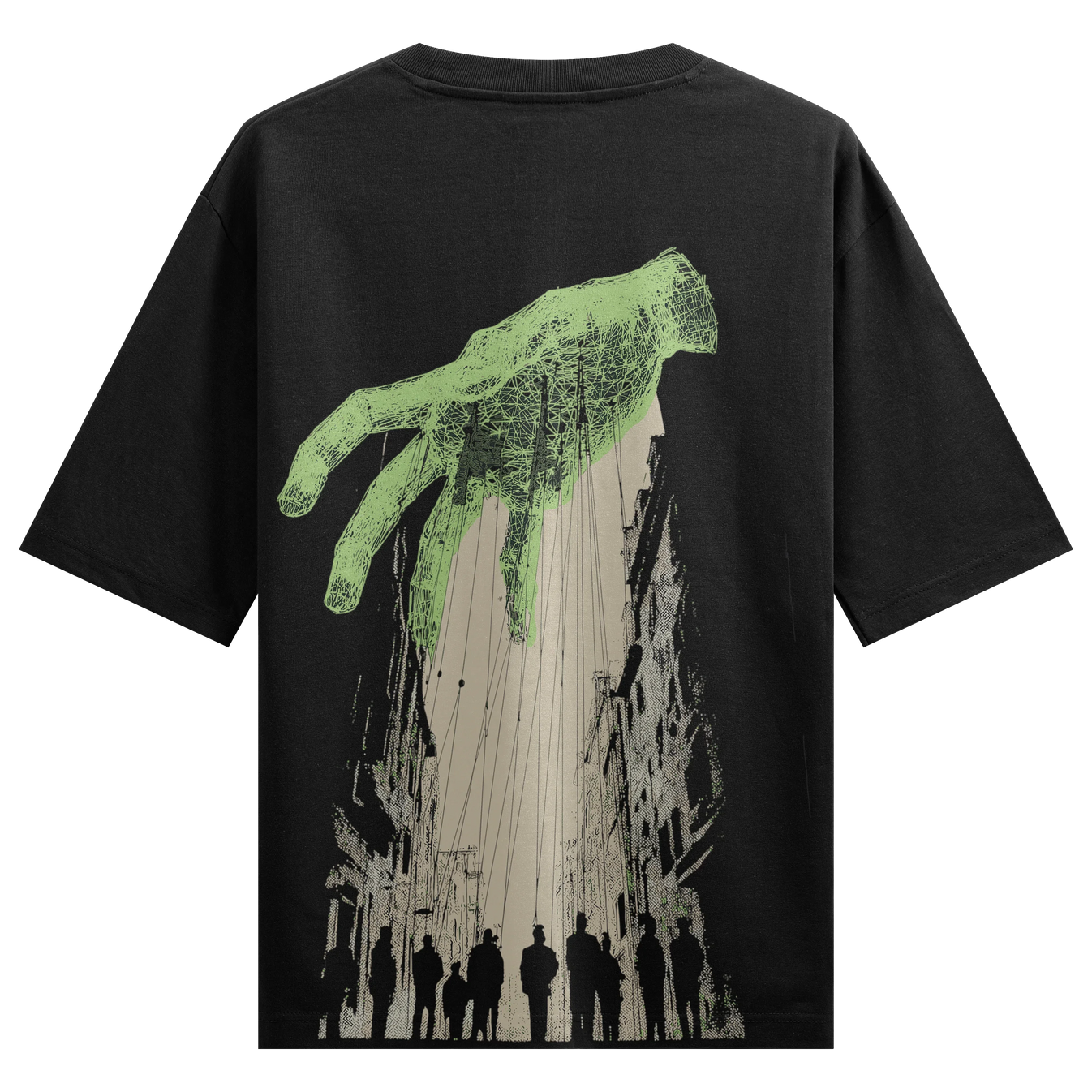 Giant Hand artwork on PRDGY oversized t-shirt