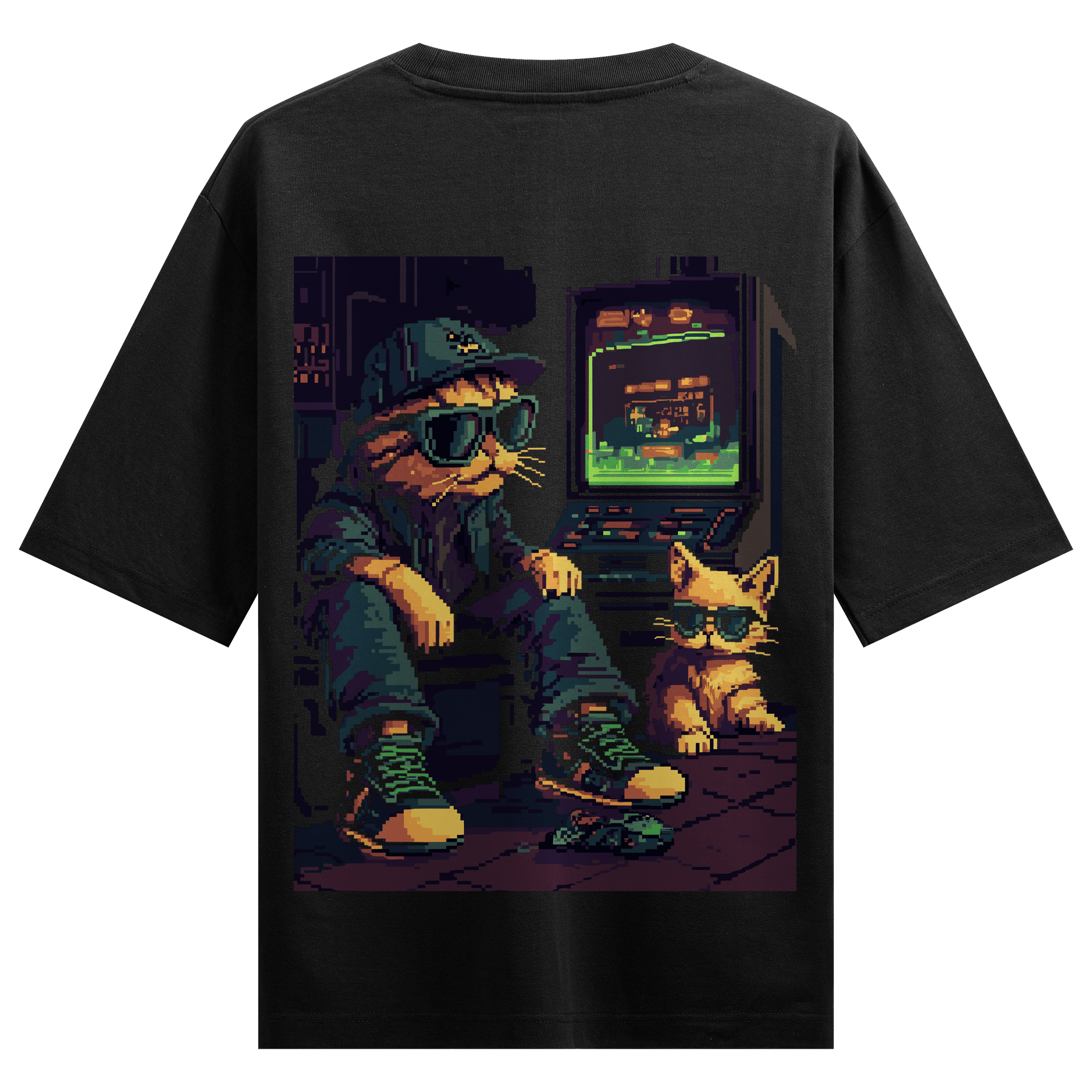 Prdgy 8 bit Gangster Billa Back Oversized T-Shirt - PRDGY