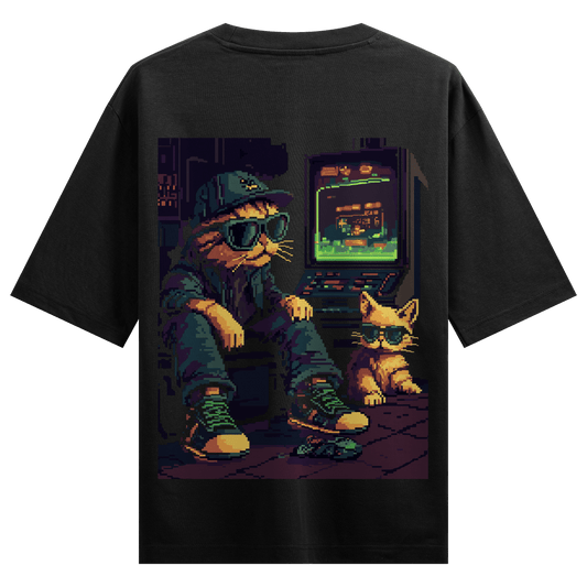 Prdgy 8 bit Gangster Billa Back Oversized T-Shirt - PRDGY