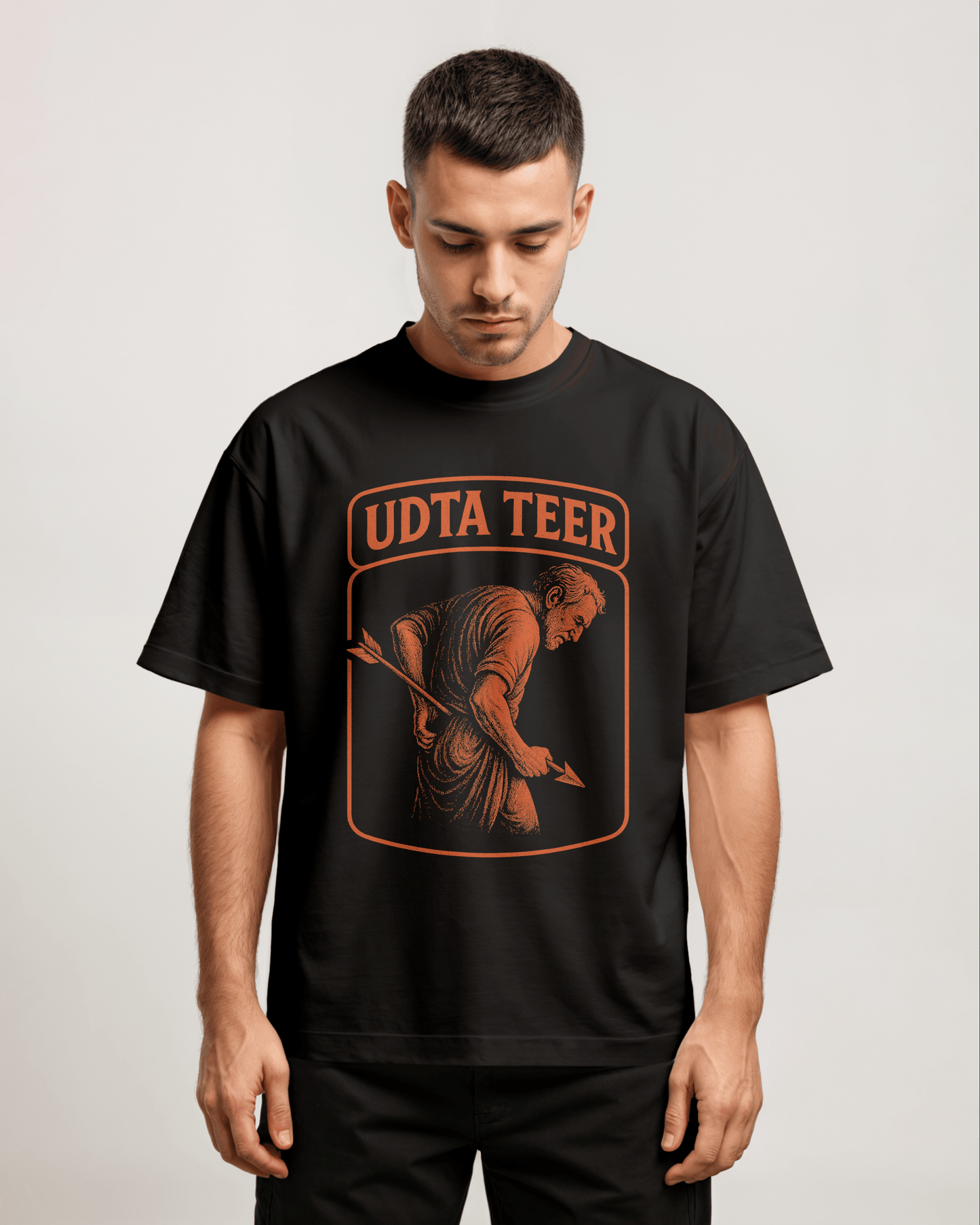 Prdgy Aadat Se Majboor Front Oversized T-Shirt - PRDGY