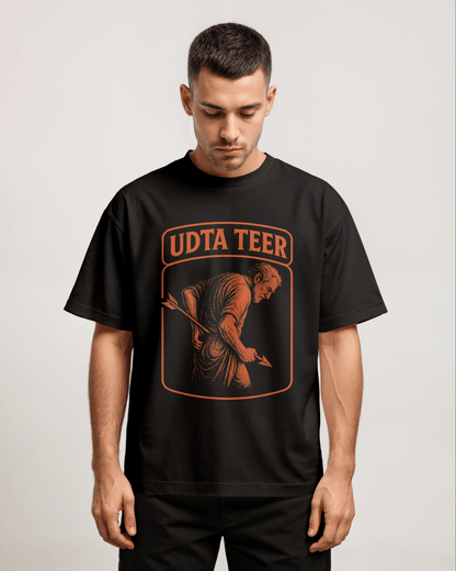 Prdgy Aadat Se Majboor Front Oversized T-Shirt - PRDGY