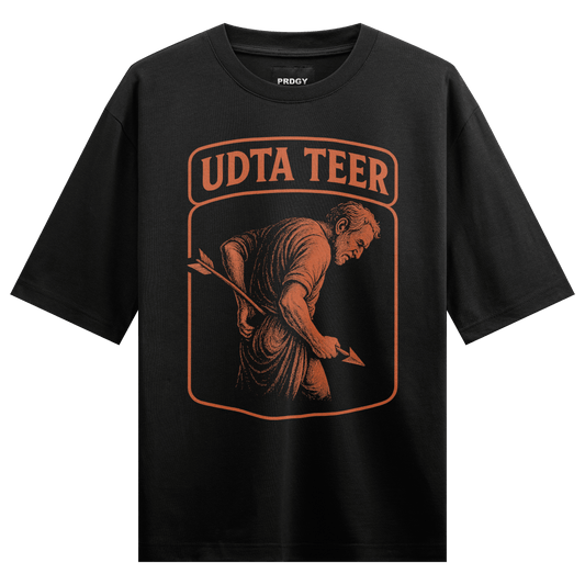 Prdgy Aadat Se Majboor Front Oversized T-Shirt - PRDGY