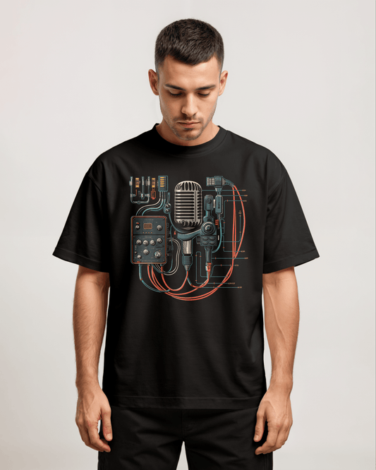 PRDGY Aesthetic Music Console Oversized T-Shirt - PRDGY