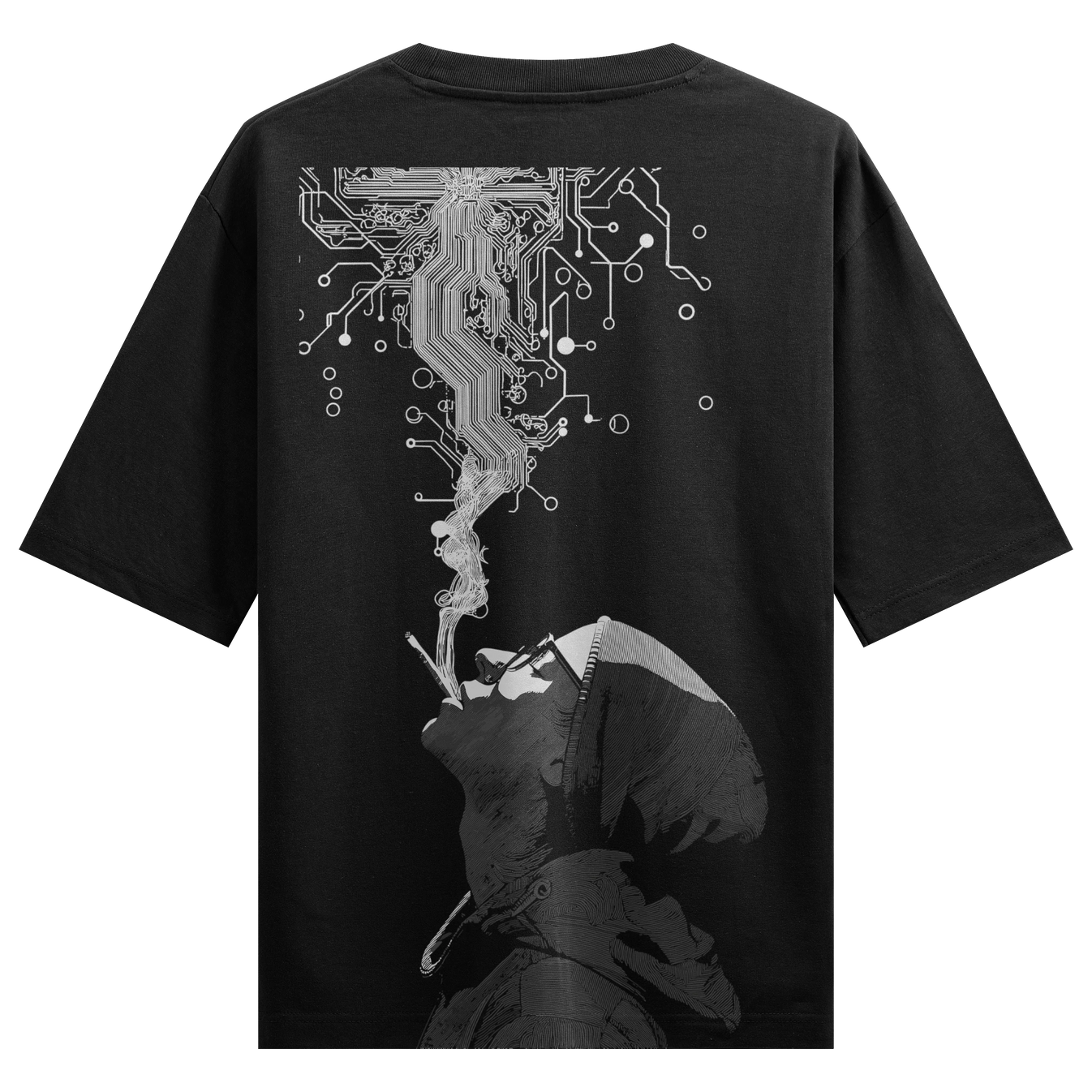 Cyberpunk artwork on PRDGY oversized t-shirt