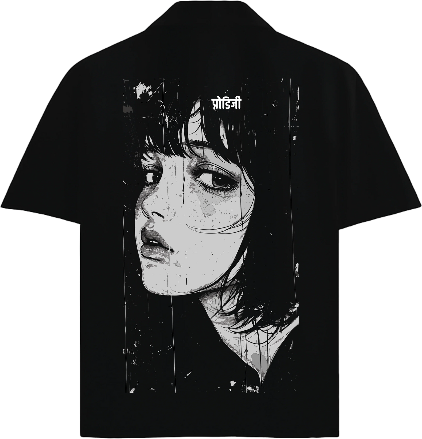 Anime Girl artwork on PRDGY oversized t-shirt