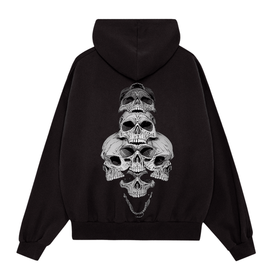 Prdgy Back Print Skull Hoodie - PRDGY