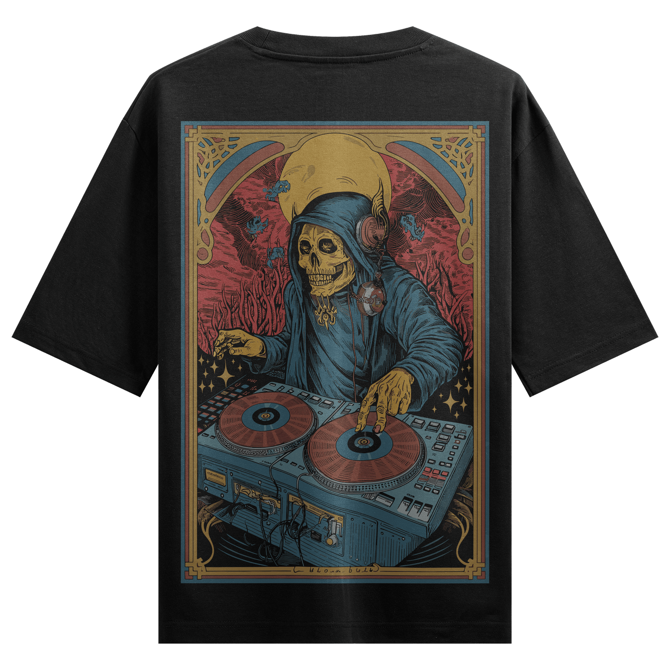 BLOOM MUSIC artwork on PRDGY oversized t-shirt